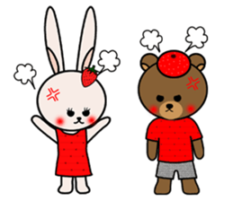 mandarin bear & strawberry rabbit sticker #134137