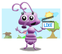 Funny Insects - Worm and Fly sticker #134431