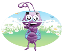 Funny Insects - Worm and Fly sticker #134432