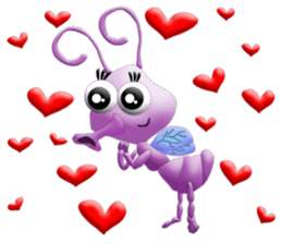 Funny Insects - Worm and Fly sticker #134436
