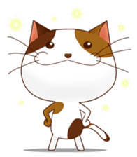 It is a pretty stamp calico cat and girl sticker #136423