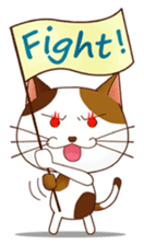 It is a pretty stamp calico cat and girl sticker #136432