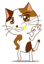 It is a pretty stamp calico cat and girl sticker #136452