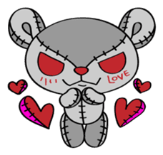 Zetsu - Little devil teddy bear sticker #139363