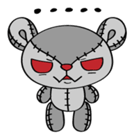 Zetsu - Little devil teddy bear sticker #139373