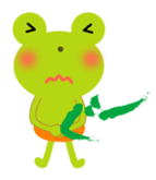 Cheerful frog wearing pants sticker #147053