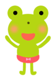 Cheerful frog wearing pants sticker #147055