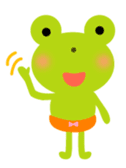 Cheerful frog wearing pants sticker #147066