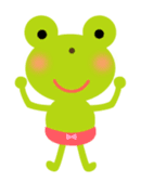Cheerful frog wearing pants sticker #147069