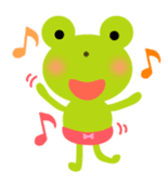 Cheerful frog wearing pants sticker #147070