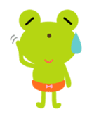 Cheerful frog wearing pants sticker #147075