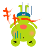 Cheerful frog wearing pants sticker #147081