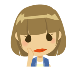 Girl glossy hair-Standard version sticker #148622