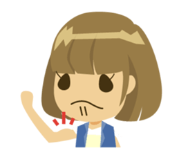 Girl glossy hair-Standard version sticker #148624