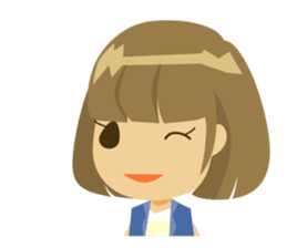 Girl glossy hair-Standard version sticker #148625