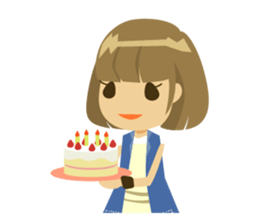 Girl glossy hair-Standard version sticker #148626