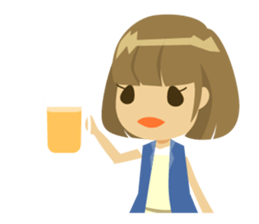 Girl glossy hair-Standard version sticker #148627