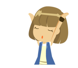 Girl glossy hair-Standard version sticker #148629