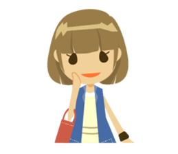 Girl glossy hair-Standard version sticker #148630