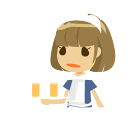 Girl glossy hair-Standard version sticker #148639