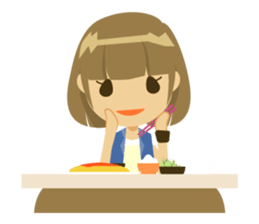 Girl glossy hair-Standard version sticker #148641