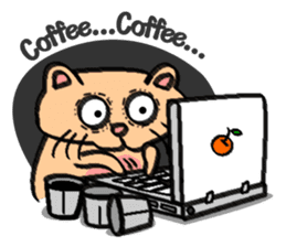 Milky the curious cat sticker #149090