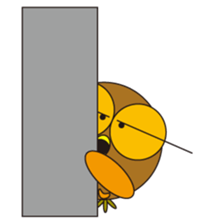 circle face1 owl sticker #150420