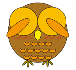 circle face1 owl sticker #150431