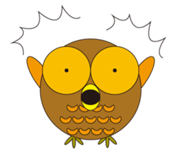 circle face1 owl sticker #150434