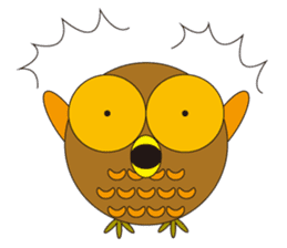 circle face1 owl sticker #150434