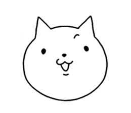 Head of white cat. sticker #151933