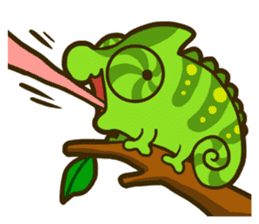 Chameleon is a colorful sticker #152210