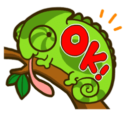 Chameleon is a colorful sticker #152230