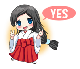 A japanese shrine maiden. sticker #154949
