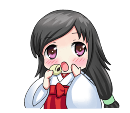 A japanese shrine maiden. sticker #154971