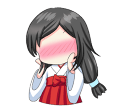 A japanese shrine maiden. sticker #154973