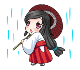 A japanese shrine maiden. sticker #154978