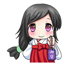 A japanese shrine maiden. sticker #154979