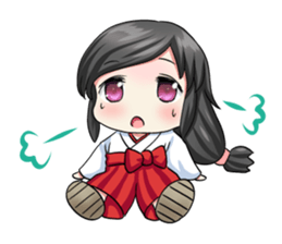 A japanese shrine maiden. sticker #154980