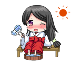 A japanese shrine maiden. sticker #154986