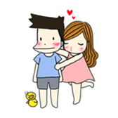 Happiness with A little duck sticker #156225