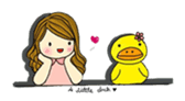 Happiness with A little duck sticker #156227