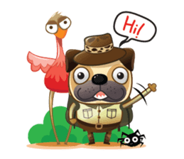 Jurassic Pug sticker #160619