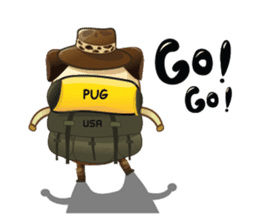 Jurassic Pug sticker #160620