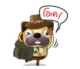 Jurassic Pug sticker #160621