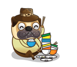 Jurassic Pug sticker #160627