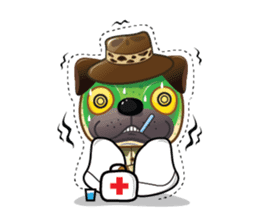 Jurassic Pug sticker #160628