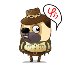 Jurassic Pug sticker #160649