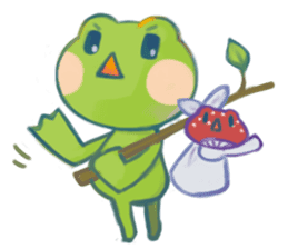 Tree frog & Amanitas sticker #161117