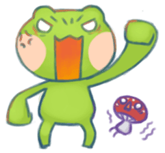 Tree frog & Amanitas sticker #161120